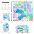 thumbnail image 3 of 4 Pcs Mermaid Shower Curtain Sets with Non-Slip Rugs, Toilet Lid Cover and Bath Mat, Pink Girls Shower Curtain, Ocean Shower Curtains for Bathroom, 3 of 3