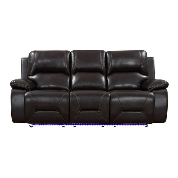 Titan Furnishings 89 Transitional Faux Leather Upholstered Sofa In Brown Com Titan Furnishings 89 Transitional Faux, Art Van Leather Reclining Sofa Set