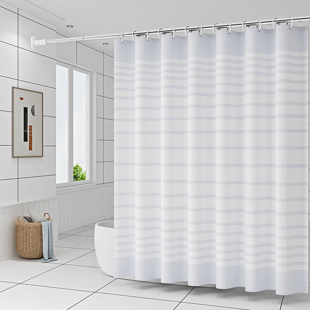 Bathroom curtain shower curtain white stripes single curtain without rod width 200 * height 240