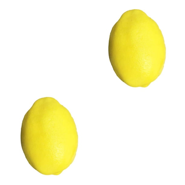 Advancent Desktop Artificial Lemon Party Decorative Fruit Fake Home Reusable Toy Decoration Learning Atmospheres Photography Kids Amarillo 7.4 cm 2piezas