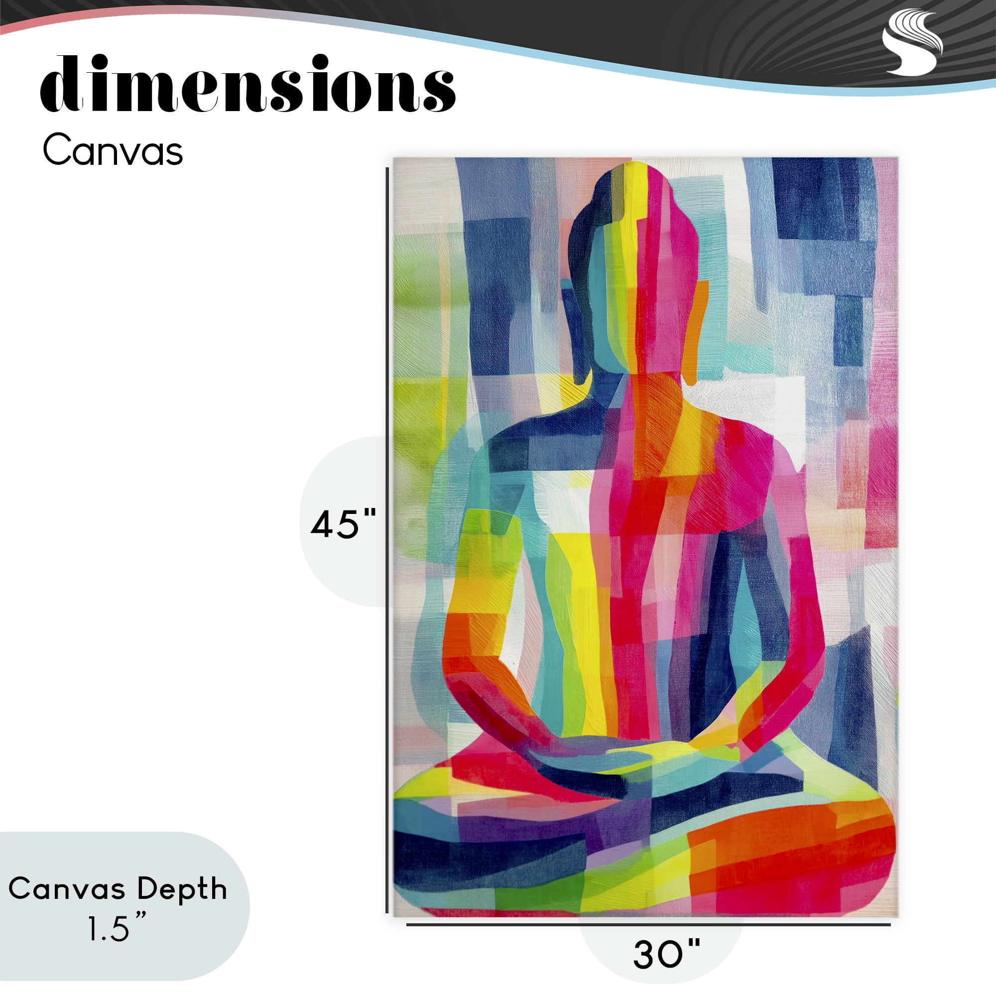 Geometric Buddha In Spectrum Canvas Art, 30 x 45, By Chromatic Storm Studio