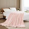 thumbnail image 5 of Exclusivo Mezcla Waffle Textured Mixed Pink Fleece Blanket, Super Soft and Warm 50"x70" Throw Blanket for Couch, Cozy, Fuzzy and Lightweight, 5 of 6