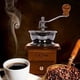thumbnail image 5 of Molinillo de café manual retro de madera marrón con manivela portátil, diseño antiguo, para café expreso, granos de café, acero inoxidable., 5 of 5