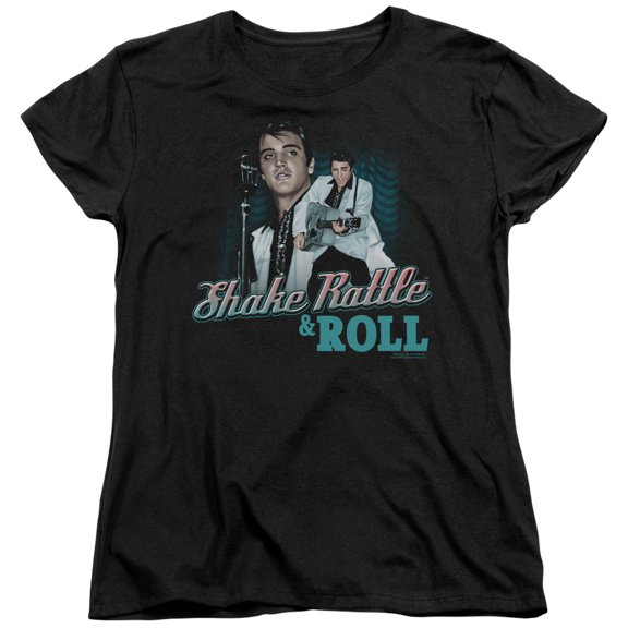 Elvis Presley Shake Rattle & Roll S/S Women's T-Shirt Black
