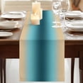 thumbnail image 3 of Table Runners 60 Inches Long Dress Scarves, Turquoise Yellow Ombre Farmhouse Kitchen/Dining Table Runner, Small Coffee Tablerunners, Farmhouse Modern Gradient Art 13x60 Inch, 3 of 9