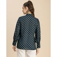thumbnail image 4 of Moomaya Long Sleeve Printed Georgette Shirt - Women's Trendy Tie Up Neck Shirt, 4 of 9