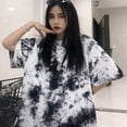 thumbnail image 1 of Women's Casual Round Neck Tie Dye Print Short Sleeve Loose Pullover Simple, 1 of 5