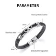 thumbnail image 2 of Pulsera de cuero para hombre con cierre magnético de acero inoxidable Brazalete Brazalete Pulseras de personalidad Feliz Sencillez, 2 of 4