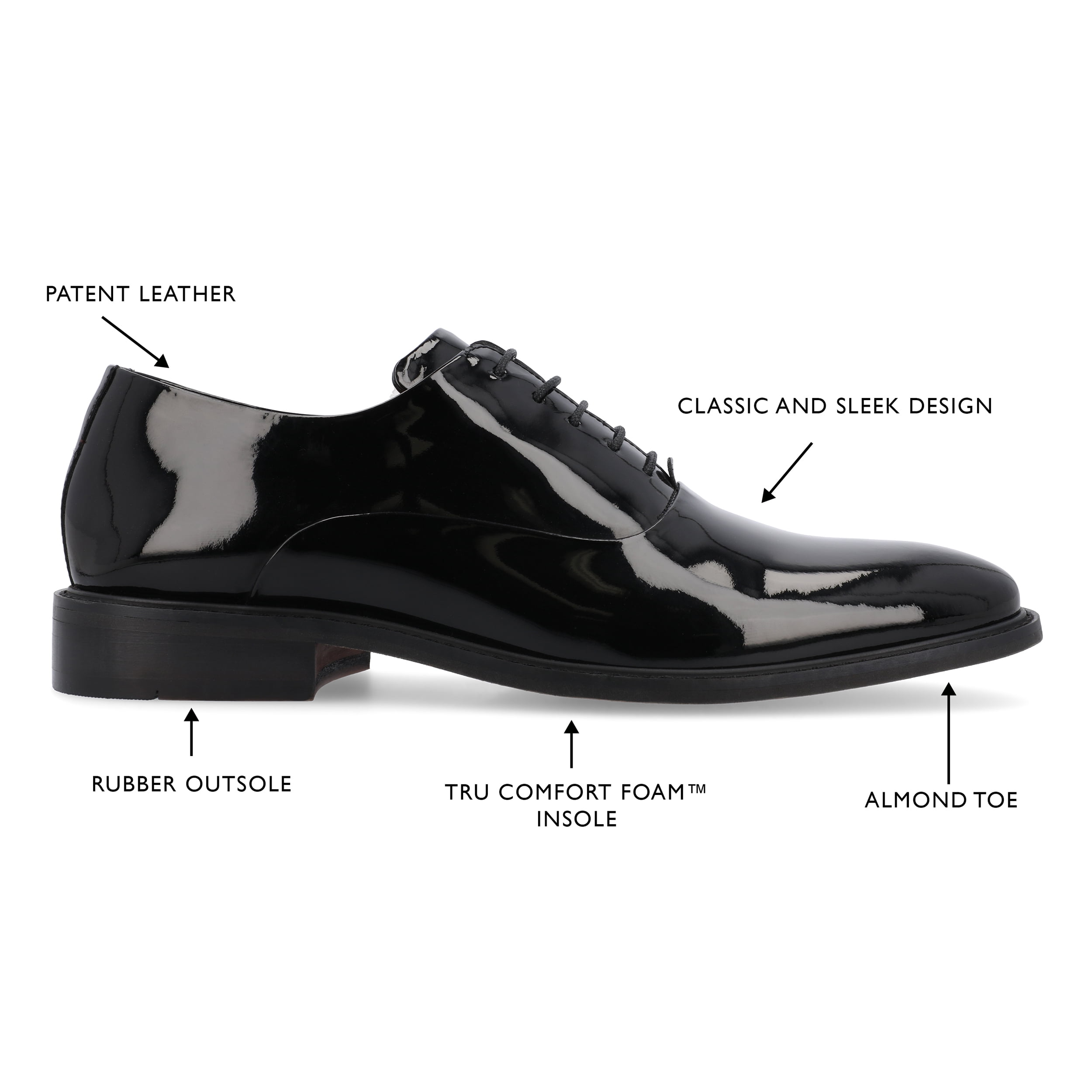 Thomas & Vine Bledsoe Tru Comfort Foam Patent Plain Toe Oxford Dress Shoe