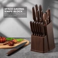 thumbnail image 3 of Vesteel Knife Block Set for Kitchen, 15-Piece High Carbon Stainless Steel Knives Set with Ergonomic Handle, Ultra-sharp & Rust Resistant, Walnut Brown, 3 of 9