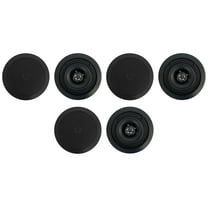 (6) Rockville CC525T Black 5.25" Commercial 70v Ceiling Speakers For Restaurant