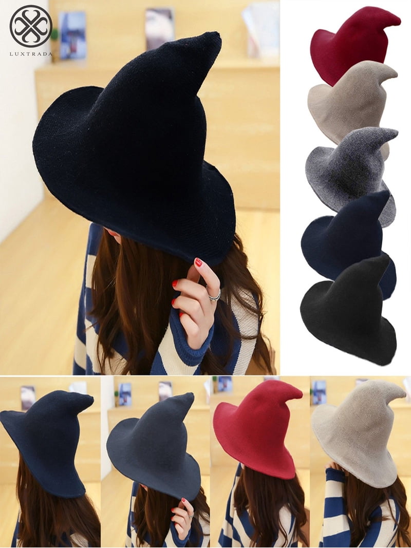 Luxtrada Women Witch Hat Sheep Wool Christmas Halloween  display picture 3