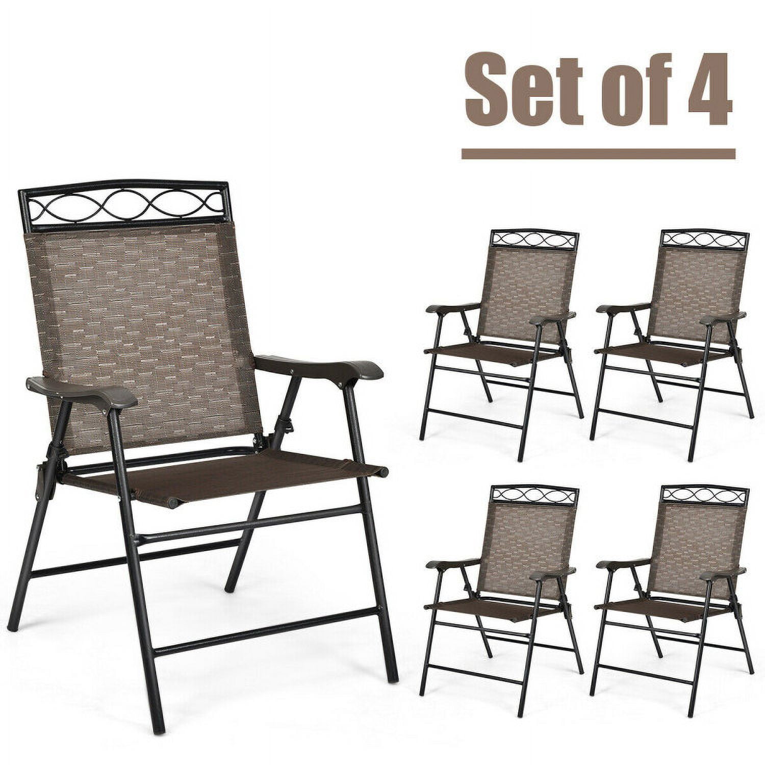 Aimee Lii Set of 4 Patio Folding Chairs, Outdoor Patio Set Aimee Lii Set of 4 Patio Folding Chairs, Outdoor Patio Set