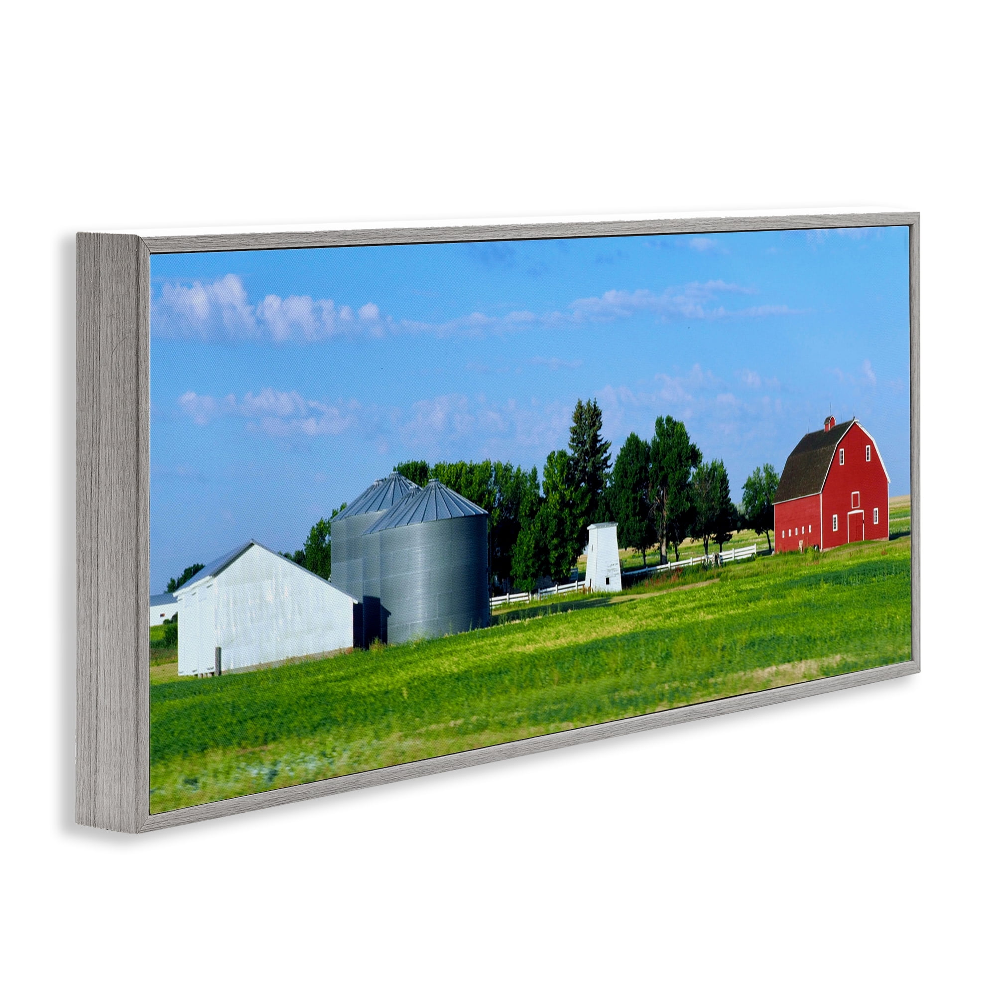 Stupell Industries Barn with Silo Gray Framed Giclee Art, design by Gail Peck