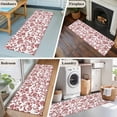 thumbnail image 6 of 2x6 Kitchen Runner Rug, Red Boho Flower Non-Skid Rubber Backing Large Rectangle Rugs - Living Room Bedroom Home Office, Vintage Paisley Farmhouse Pattern Indoor Floor Mat Carpets Washable Rug, 6 of 9