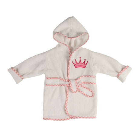 Little Beginnings Infant Plush Terry Bath Robe with Crown Applique