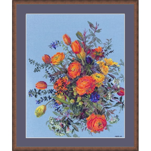 Merejka Cross Stitch Kit K-270 Sunlit Petals - Only Digital Pattern Inside