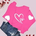 thumbnail image 6 of FAWUUDO Valentines Day Shirts Women Valentine Crewneck Sweatshirts Love Heart Sweatshirt Valentine's Long Sleeve Tops Hot Pink XL, 6 of 9