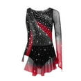 thumbnail image 3 of TTAO Girls Rhythmic Figure Skating Dress Ballet Dance Skirted Leotards Rhythmic Gymnastics Dancewear Burgundy 14, 3 of 5