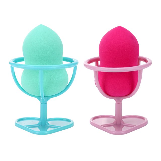 2 Pedazos Suave Licuadora de Esponja de Maquillaje de Fundación para Líquidos con 2pcs Soporte de Plástico jinwen Esponja de maquillaje