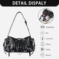 thumbnail image 5 of Sunyuer Y2K Rivet Shoulder Bag for Women, Vintage Crinkled PU Leather Underarm Handbag, Punk Studded Crossbody Purse, Fashion Adjustable Strap Biker Bag for Daily Commute, 5 of 6