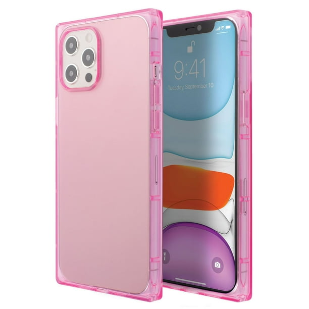 Insten Square Case For Iphone 12 Pro Max Case 6 7 Inch Soft Tpu Protective Cases With Reinforced Corners Shock Absorption Crystal Clear Pink Slim Cover For Women Girls Walmart Com