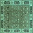 thumbnail image 1 of Ahgly Company Indoor Square Oriental Turquoise Blue Traditional Area Rugs, 4' Square, 1 of 4
