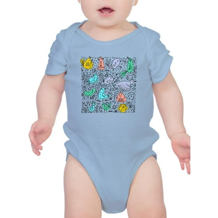 

Contour Drawn Doodle Birds Bodysuit Infant -Image by Shutterstock 24 Months