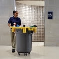 thumbnail image 1 of Rubbermaid Brute 44 Gallon Gray Round Trash Can with Rim Caddy and Dolly, 1 of 5