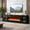 Black, variant on Easoger Fireplace TV Stand for TVs up to 90", 80" TV Stand with 50" Electric Fireplace, Entertainment Center with Glass Doors, Black