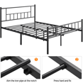 thumbnail image 4 of Yaheetech Basic Metal Platform Bed with Headboard and Footboard, Full, Black, 4 of 9
