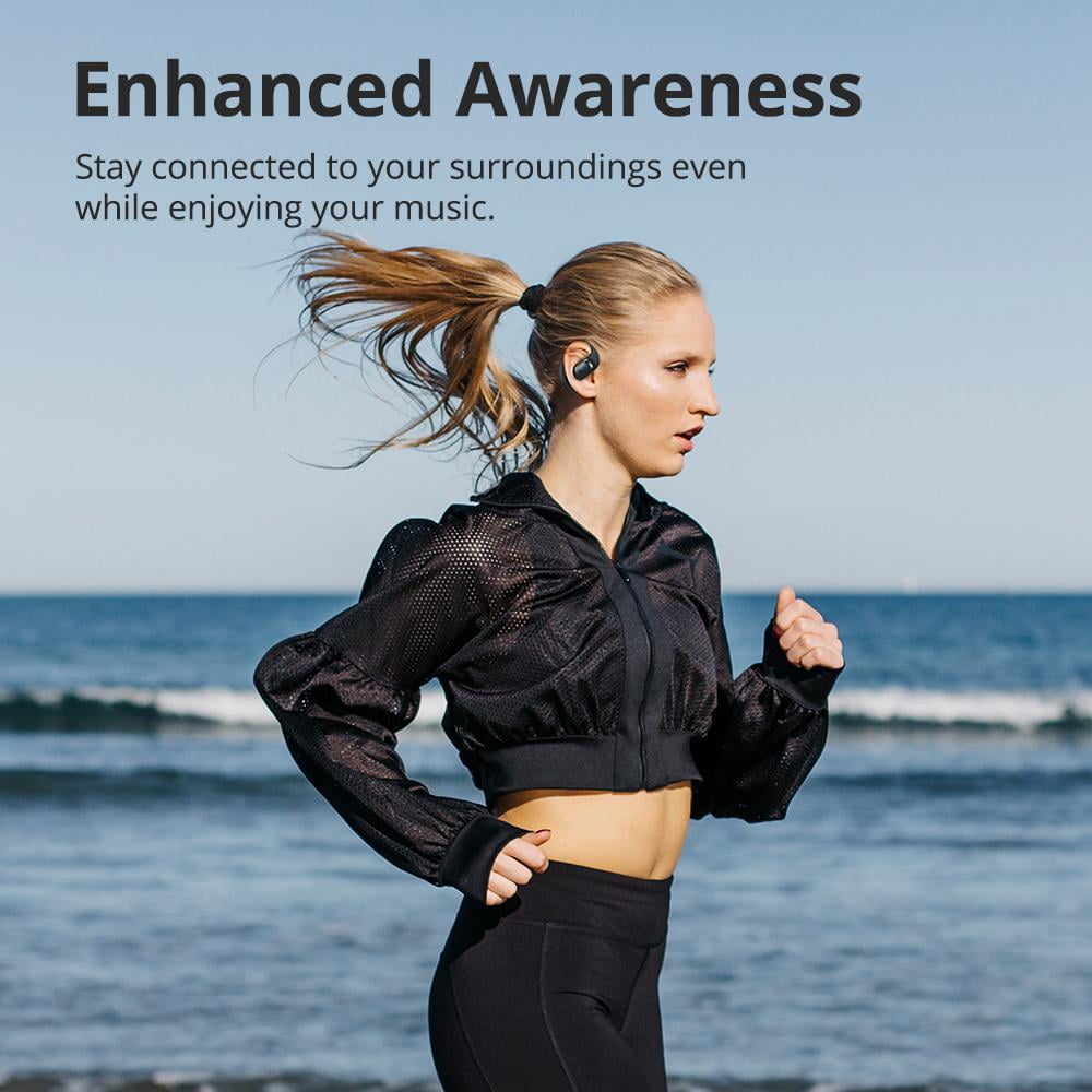 Wireless Earbuds, Open Ear Bluetooth Headphone Sport with Mic, Clip-On Earphones/Headphones-AI Noise Cancelling Mic, 40 hour Playtime, IPX5 Waterproof Headset for Workout/Running
