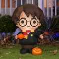thumbnail image 2 of Gemmy Airblown Inflatable Harry Potter with Pumpkin, 3 ft Tall, black, 2 of 4