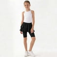thumbnail image 7 of Tdoqot Girls Yoga Shorts with Skirt- High Waist Summer Ruffle Soft Cotton Kids Dance Shorts Black Size 12, 7 of 7