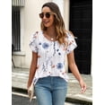 thumbnail image 5 of Zeagoo Women Casual T-Shirts Loose Petal Short Sleeve Tops Tunic Babydoll Floral Printed Flowy Summer Blouses, 5 of 6