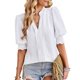 thumbnail image 1 of Top elegante de media manga con Cuello en V Ticfox Blanco M, 1 of 8