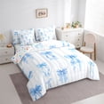 thumbnail image 2 of Manfei Blue Ribbon Bow Twin Bedding Sets 7-Piece for Kids Girls,Teens Female Geometric Stripes Bedding Comforter Set,Super Cozy Room Decor, 2 of 7
