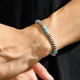 thumbnail image 3 of RSAMD Turquoise Reiki Healing Stone Bracelet Energy Hematite Stone Adjustable Braslet-1, 3 of 4