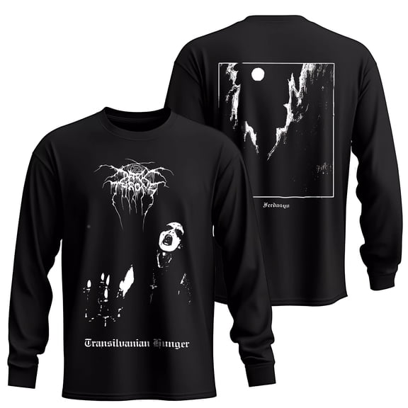 Darkthrone Men's Transilvanian Hunger Long Sleeve T-Shirt Black 2X-Large | Officially Licensed Merchandise