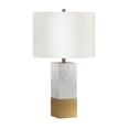 thumbnail image 5 of Evelyn&Zoe Lena 21.5" Tall Table Lamp with Fabric Shade, Marble and Brass/White, 5 of 6
