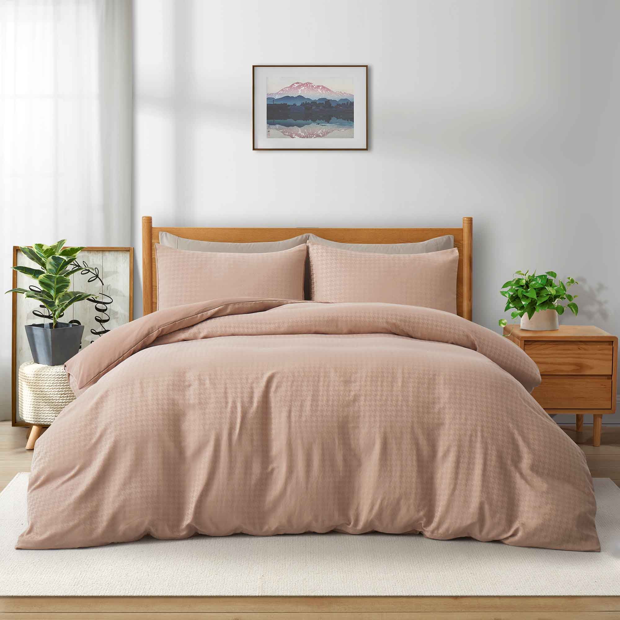 Peace Nest 3 Pieces Quilted Duvet Cover Set with Corner Loops, 100