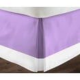 thumbnail image 3 of Luxury 1 Piece Split Corner Two Tone Tailored Bed Skirt, California King Size 18 Inch Deep Pocket, 100% Egyptian Cotton, 800 Thread Count, Solid White/Lillac Color., 3 of 3