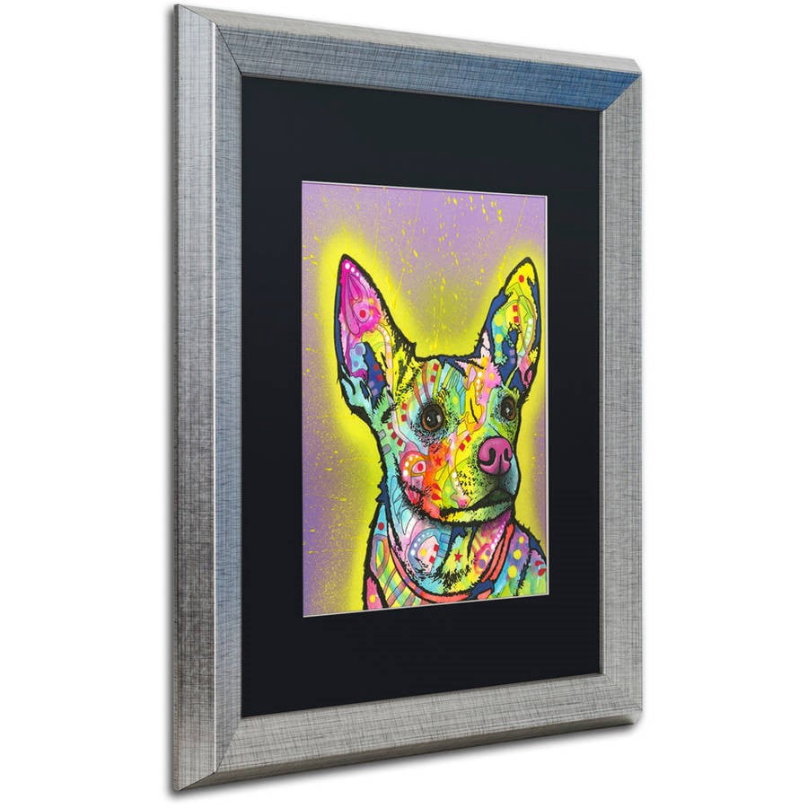 Trademark Fine Art "Listening" Canvas Art by Dean Russo, Black Matte, Silver Frame