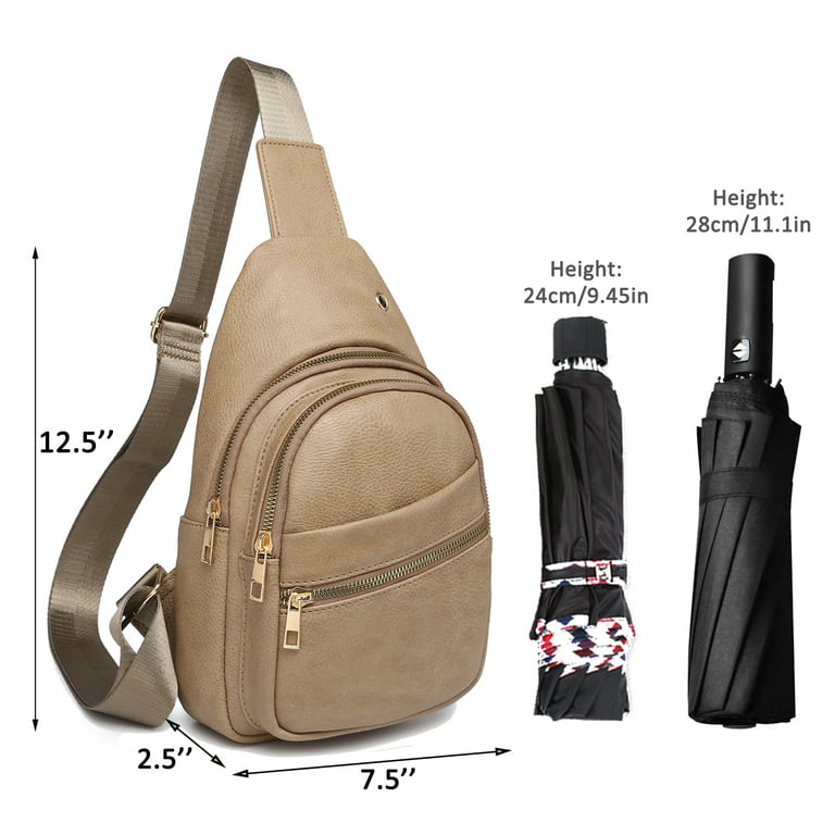 XB Leather Sling Backpack Bag for Women Men Travel Hiking Crossbody  Shoulder Bag Multi Pockets Daypack 