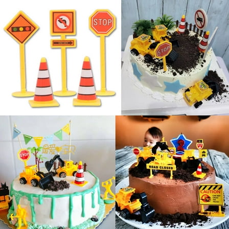 NICEXMAS 25pcs Birthday Cake Bunting Decor Plastic Barricades Signs Design for Friends Family