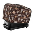 thumbnail image 2 of 1pc, Toaster Cover, Novelty Coffee Theme Toaster Cover Washable Dustproof Brown Kitchen Small Appliance Cover with Top Hook, Fits Standard 2 Slice Toaster, 2 of 6