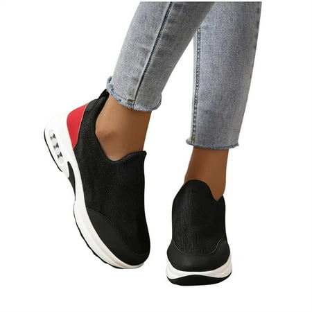 

SHENGXINY 2022 Women Fashion Vulcanized Sneakers Platform Solid Color Flats Ladies Shoes Casual Breathable Wedges Ladies Walking Sneakers