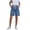 Blue, variant on Women's Drawstring Elastic Waist Denim Bermuda Shorts, High Waist Straight Leg Jean Shorts with Pockets