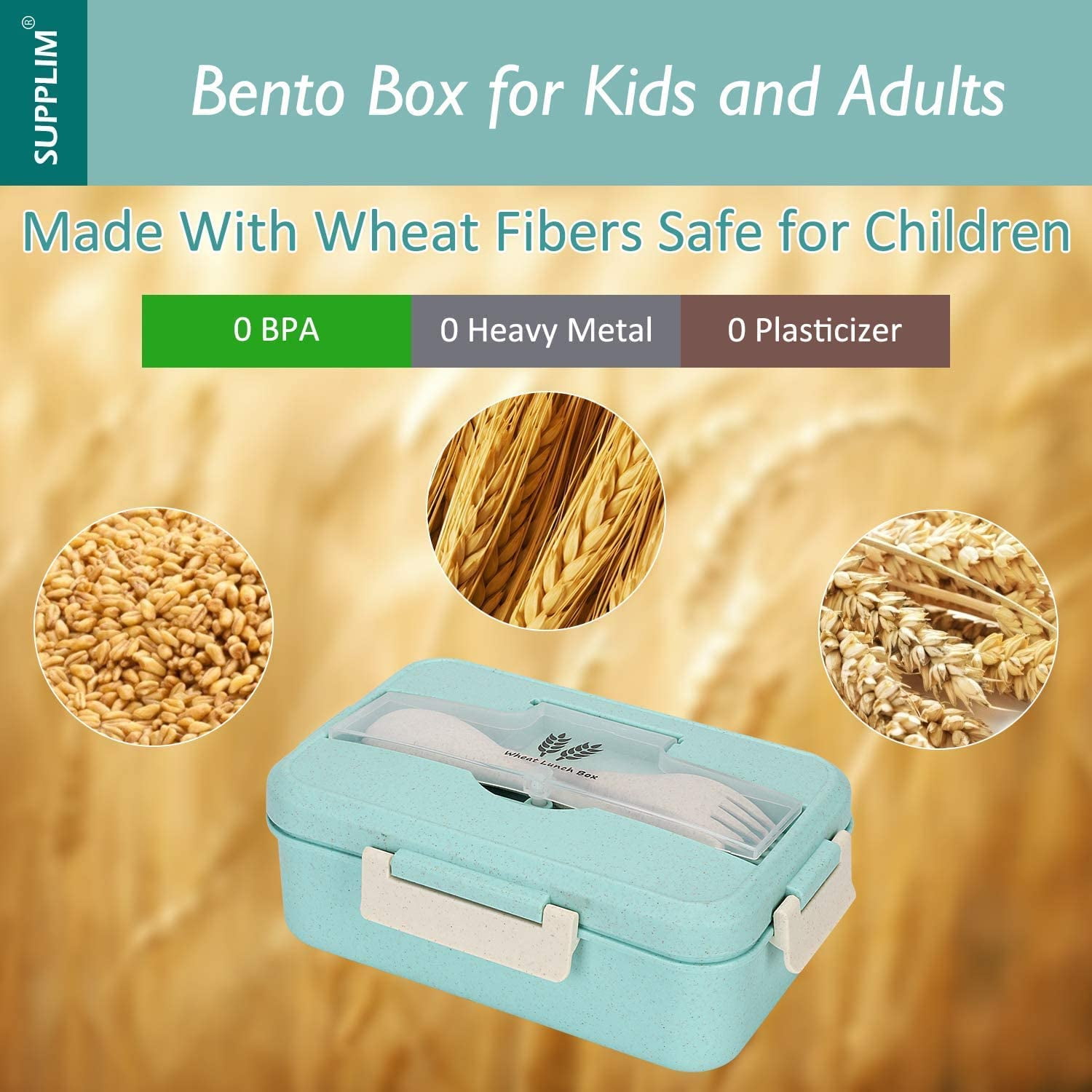  Itopor® Lunch Box,Natural Wheat Fiber Materials,Ideal Bento Box  for Kids and Adults,Leak Proof Kids Lunch Box,BPA-Free,Mom's Choice,Healthy  Food-Safe Bento Lunch Boxes for Family(Purple): Home & Kitchen