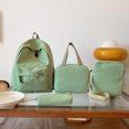thumbnail image 2 of Mochila Estudiante Likrtyny Nailon 4 Piezas Comida Bolso Cruzado Estuche para Lápices verde, 2 of 9